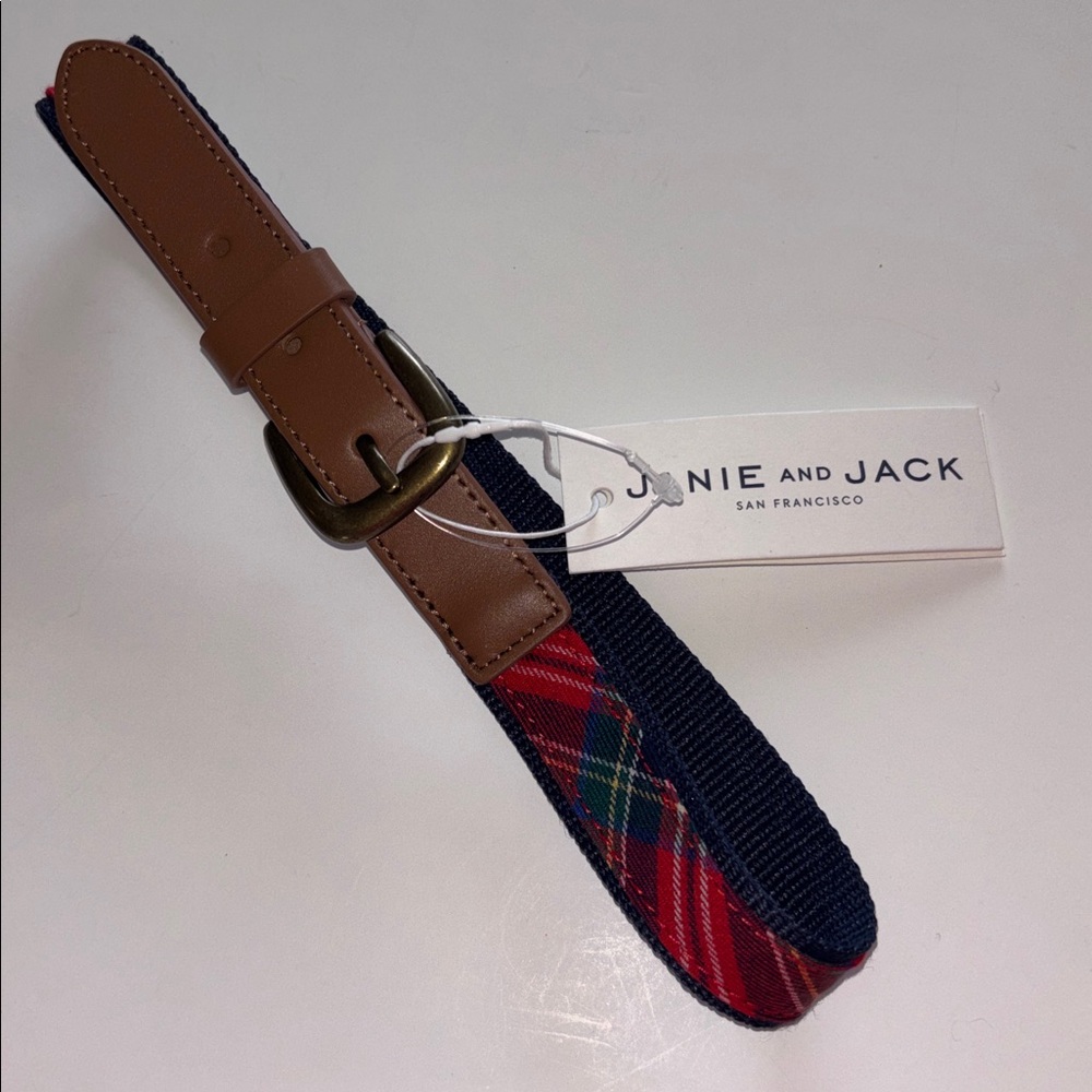 Janie and Jack Red Plaid Belt 12-24 Month NWT RED TARTEN PLAID BELT BABY BOY